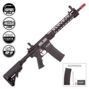 RIFLE DE AIRSOFT AEG M4 CARBINE LONG M-LOK SAC14 BLACK LINHA CORE CSERIE - SPECNA ARMS